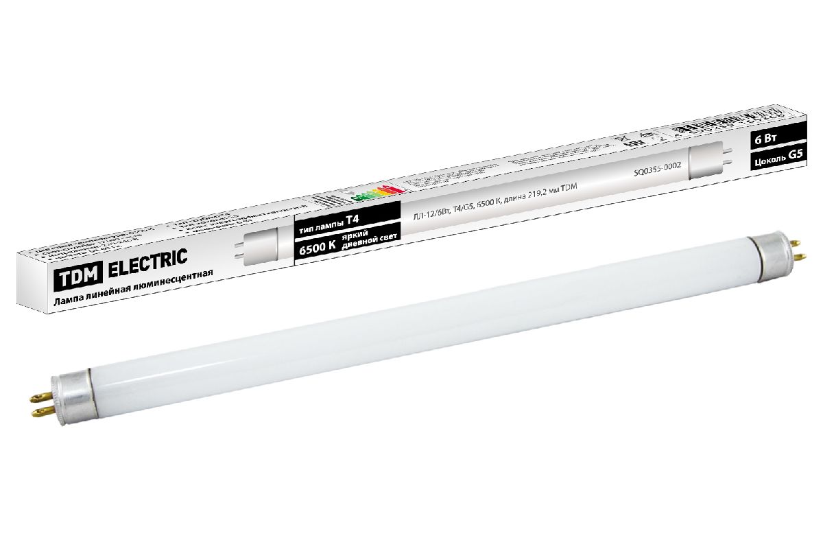 Лампа люминесцентная TDM Electric G5 6W 6500K белая SQ0355-0002