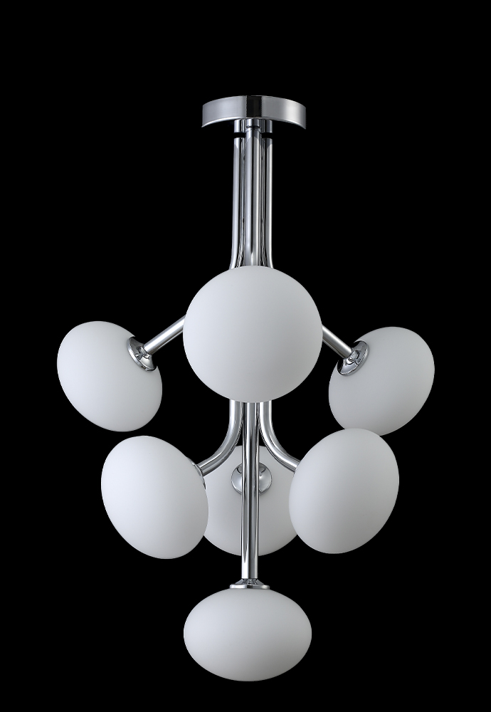 Люстра на штанге Crystal Lux ALICIA SP7 CHROME/WHITE