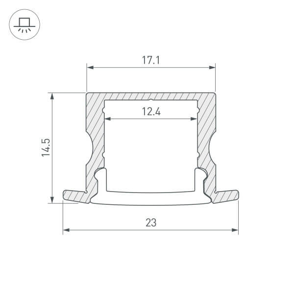 Алюминиевый профиль Arlight ARH-Line-2315-F-2000 Anod 036327