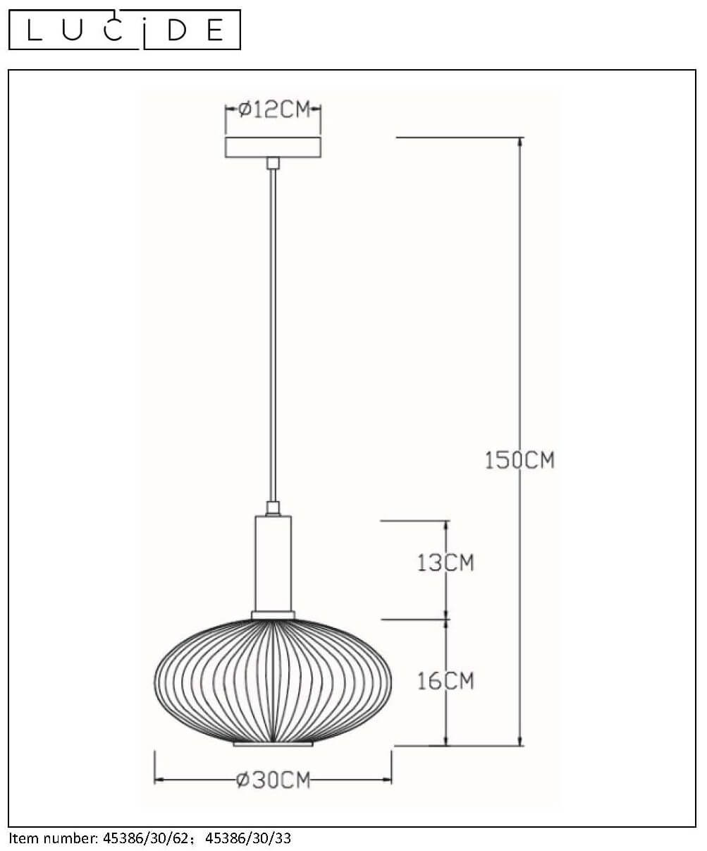 Подвесной светильник Lucide MALOTO 45386/30/33