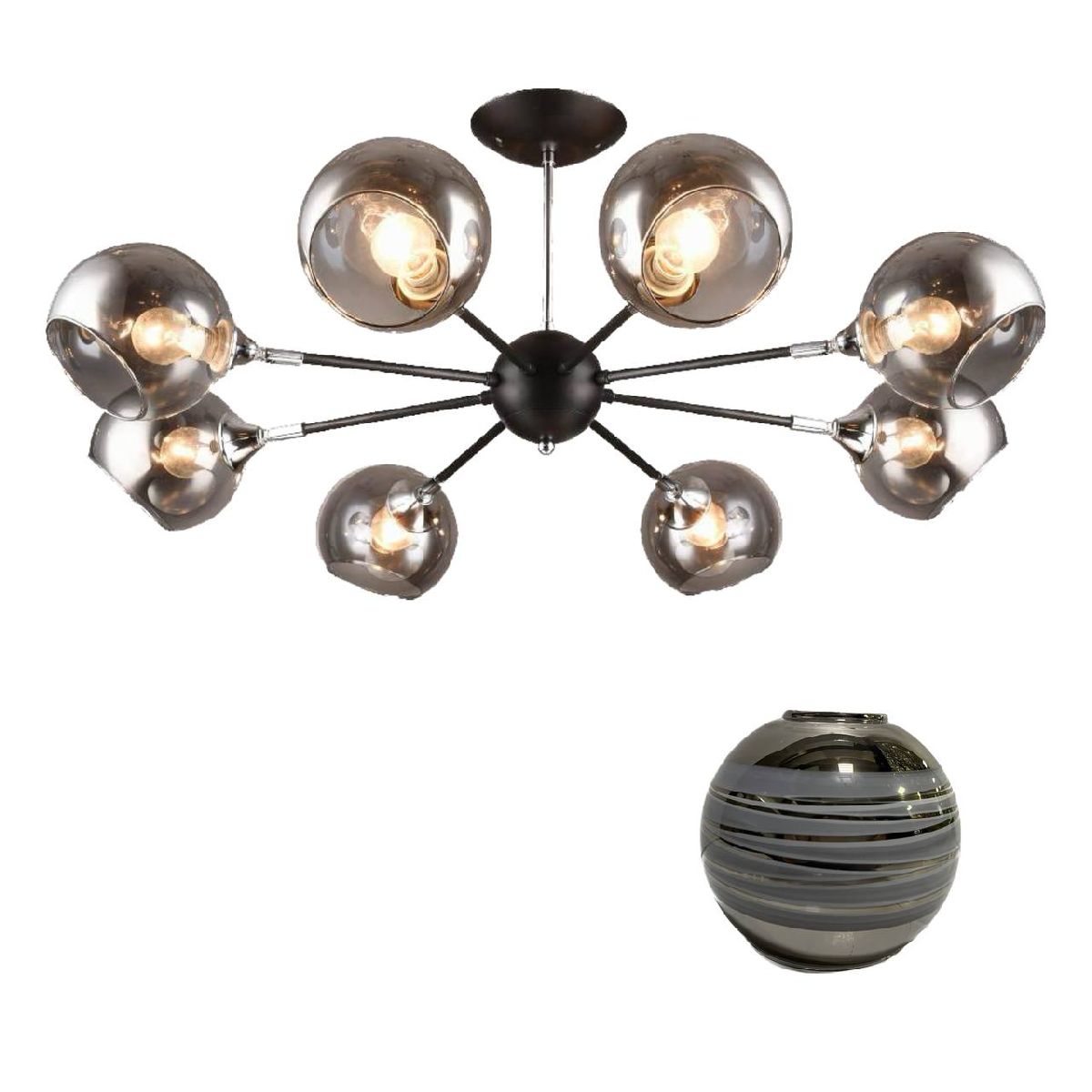 Люстра на штанге Milosh Caramida 0538CLB-8BK