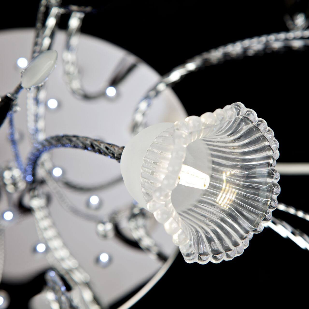 Потолочная светодиодная люстра Eurosvet Florescence 80114/12 хром/белый