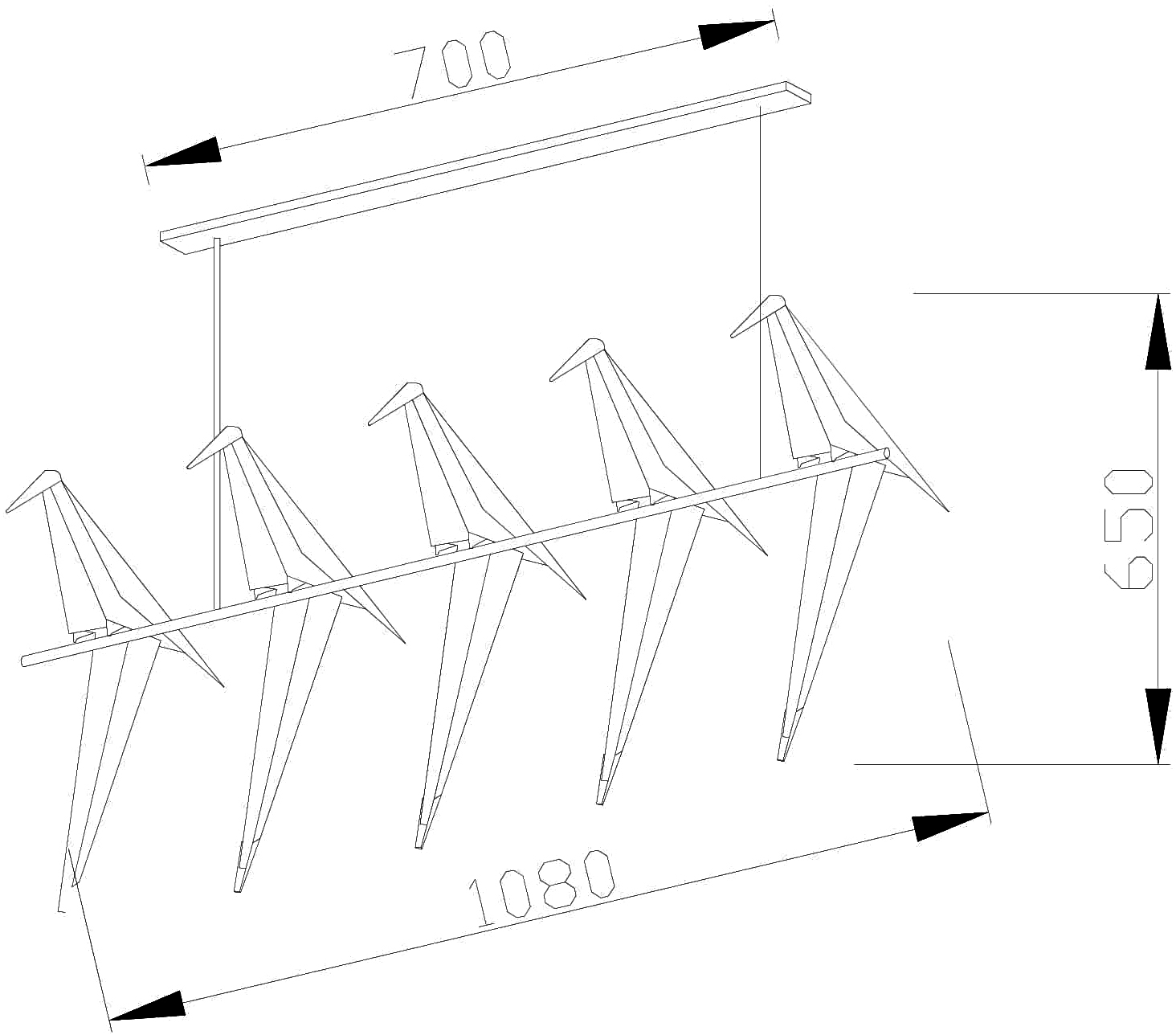 Подвесной светодиодный светильник Moderli Birds V3073-5PL