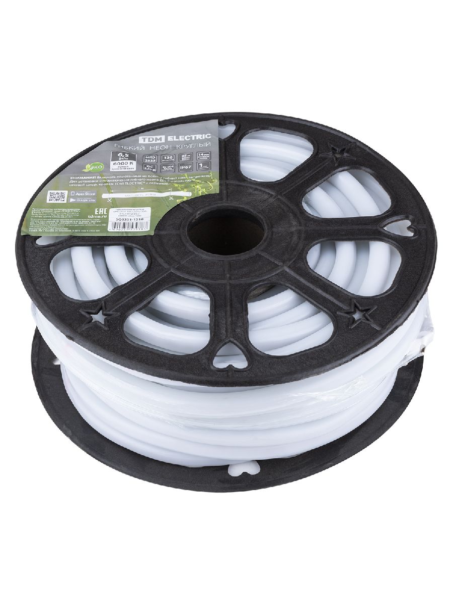 Гибкий неон TDM Electric 220В 2835 6,5Вт/м 6000K 25м SQ0331-1518