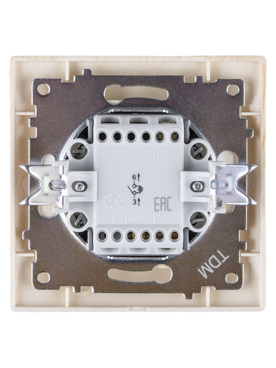 Выключатель одноклавишный с подсветкой Лама TDM Electric SQ1815-0304