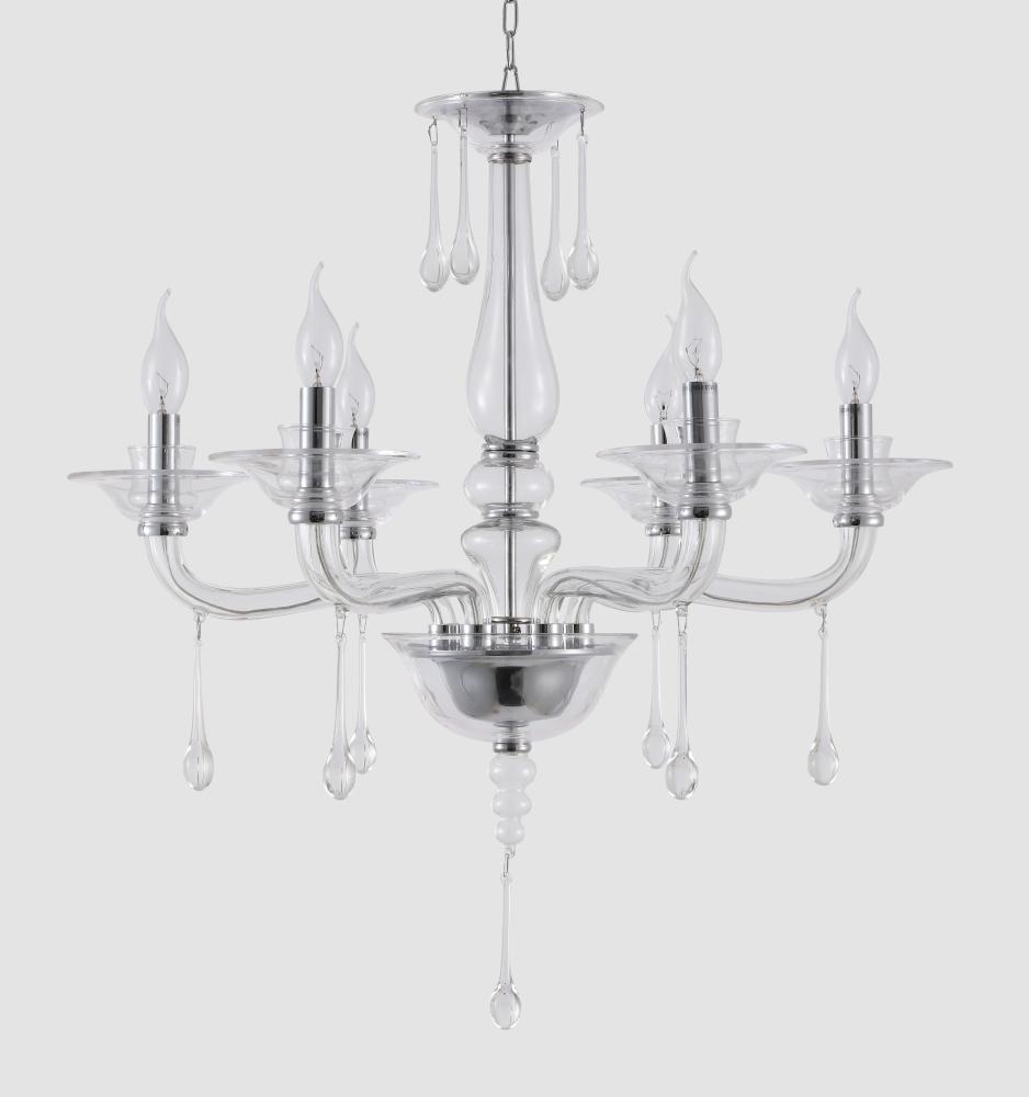 Подвесная люстра Crystal Lux Monica SP6 Chrome/Transparent