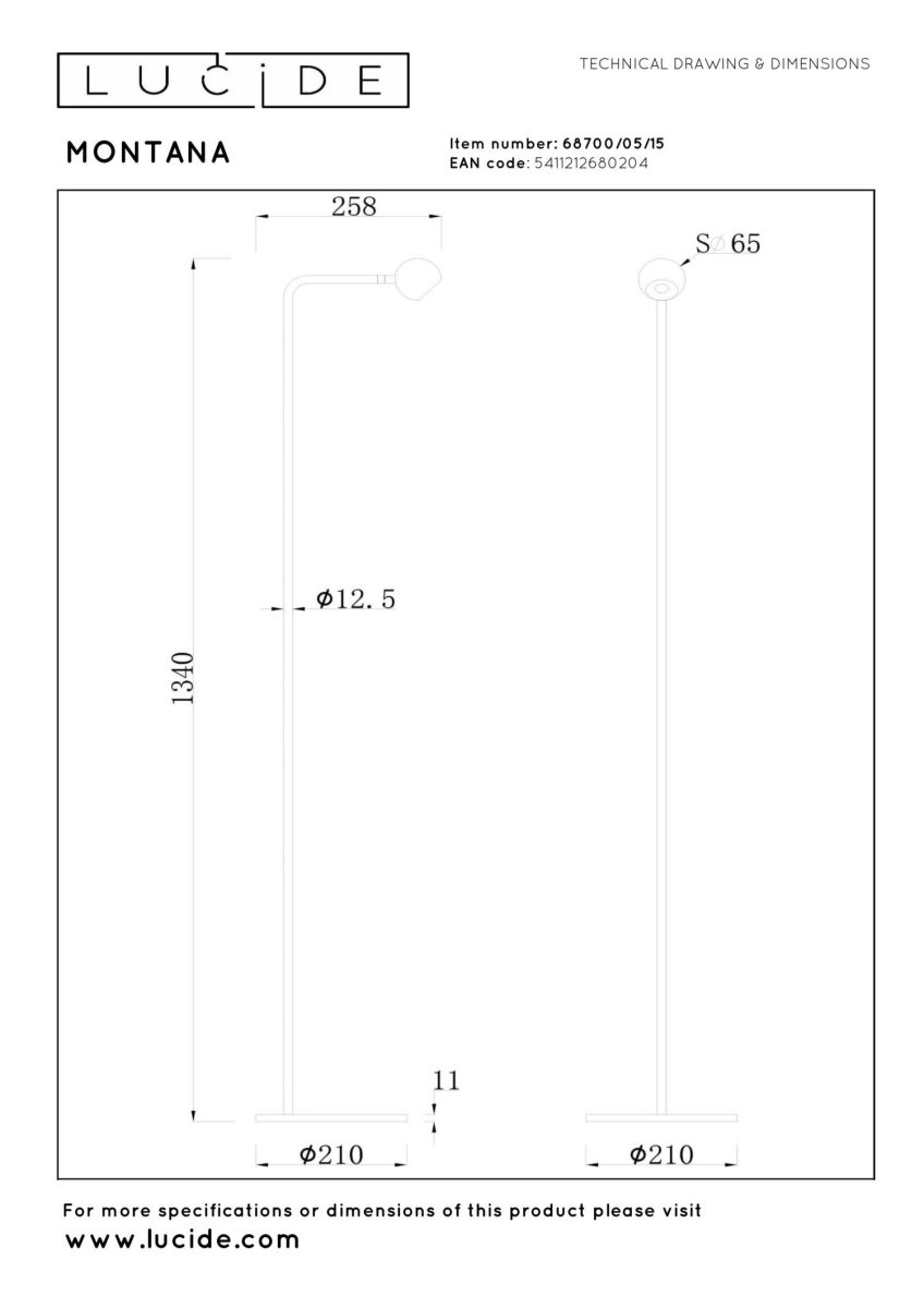 Торшер Lucide Montana 68700/05/15