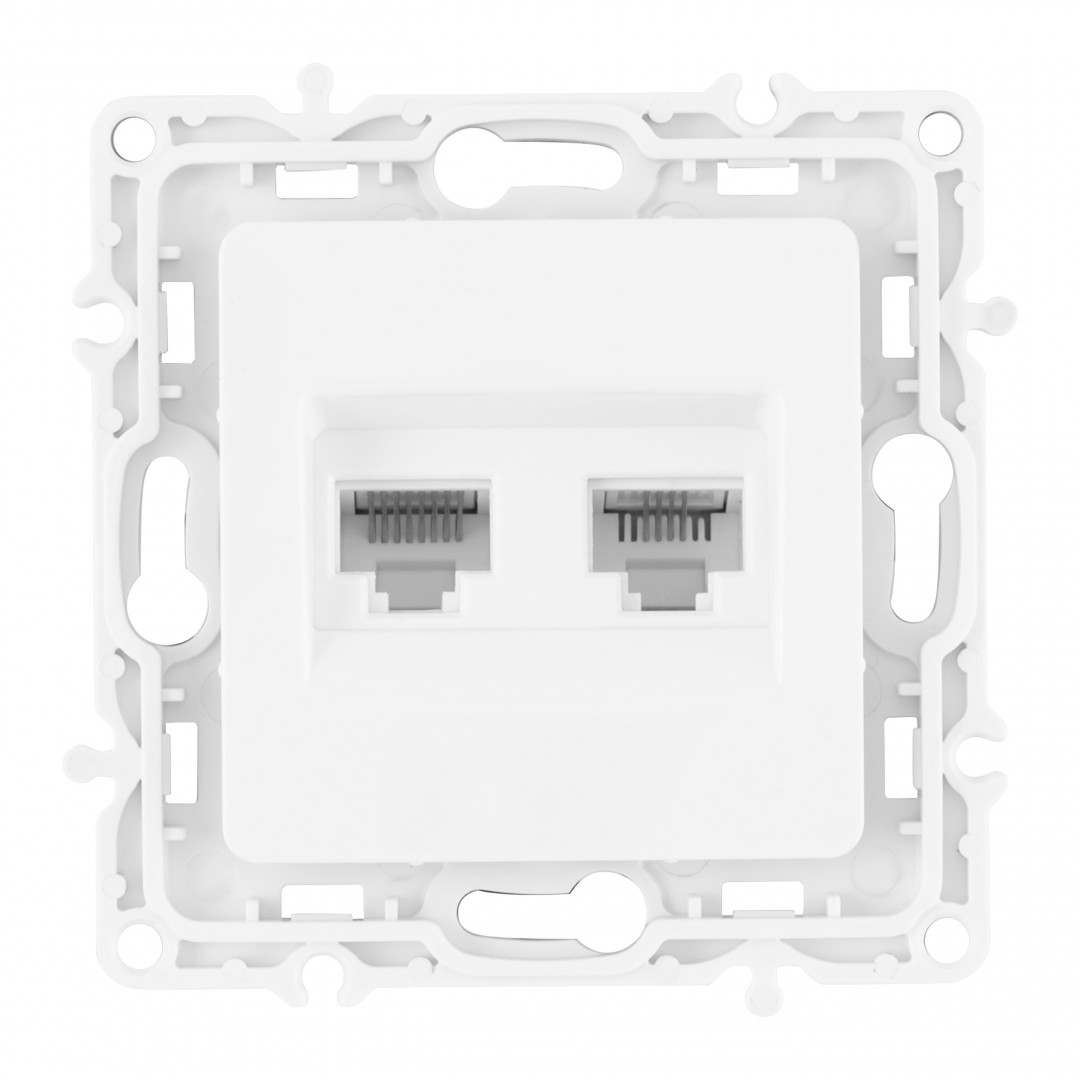 Розетка телефонная RJ11 + компьютерная RJ45 Arte Milano 217.44-1.white