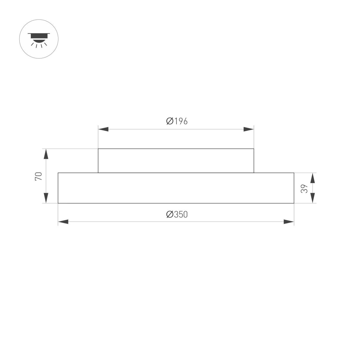 Потолочный светильник Arlight SP-ESTELY-R450-40W Warm3300-MIX (BK, 80 deg, 230V, TRIAC) 054797