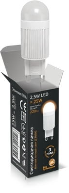 Лампа светодиодная Gauss G9 2,5W 2700K матовая LD107309125