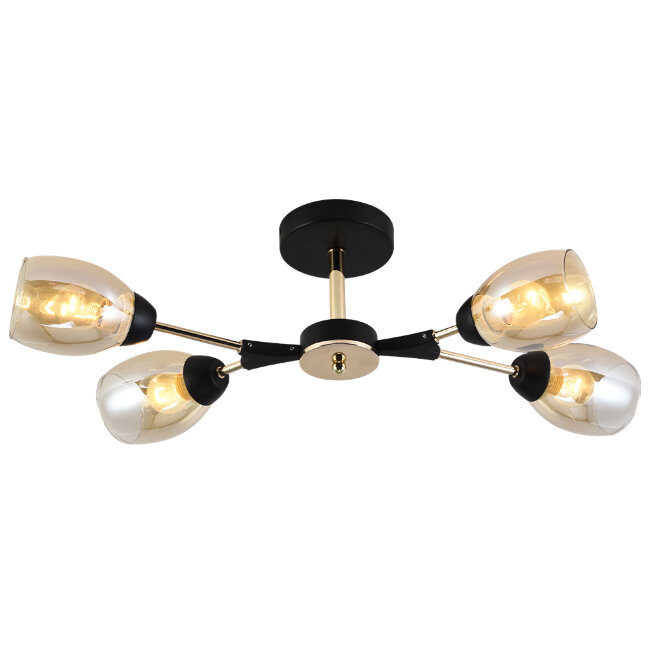 Люстра на штанге Seven Fires Inesh SF3368/4C-BK-FGD-AM