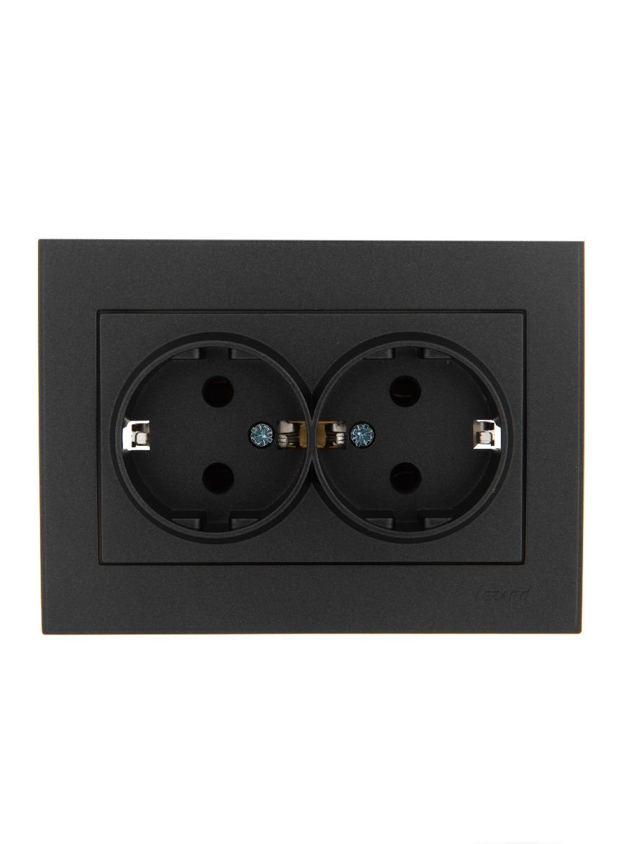 Розетка двойная с/з Lezard Rain 703-4141-127