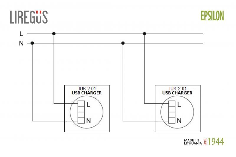 Розетка USB двойная для зарядки умная 5V(3,4А) Liregus Epsilon 28-0352
