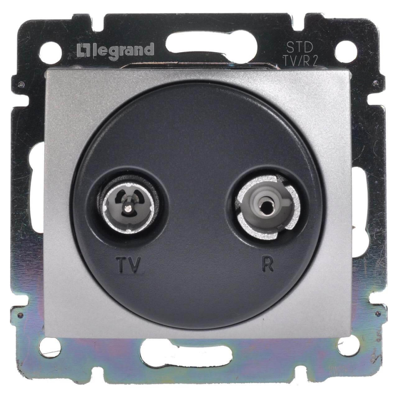 Розетка TV-R оконечная Legrand Valena алюминий 770133