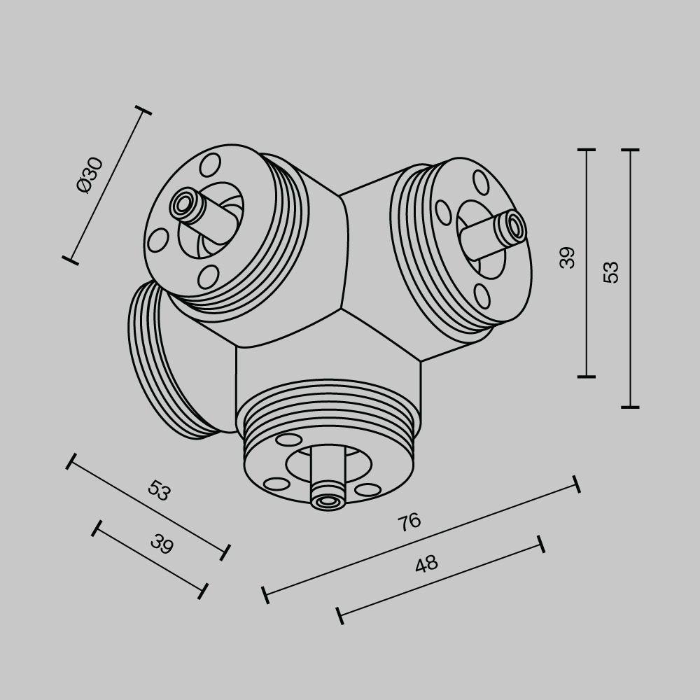 Х-образный вертикальный коннектор без ввода питания Maytoni Shelf CA019L4C-B