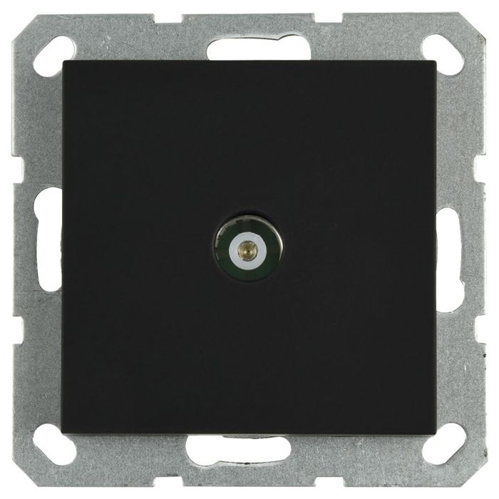 Розетка TV Jasmart оконечная с накладкой черный матовый (soft touch) G6001PB