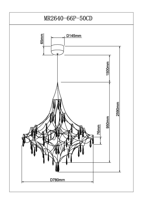 Подвесная люстра Myfar Allegria MR2640-66P-50CD