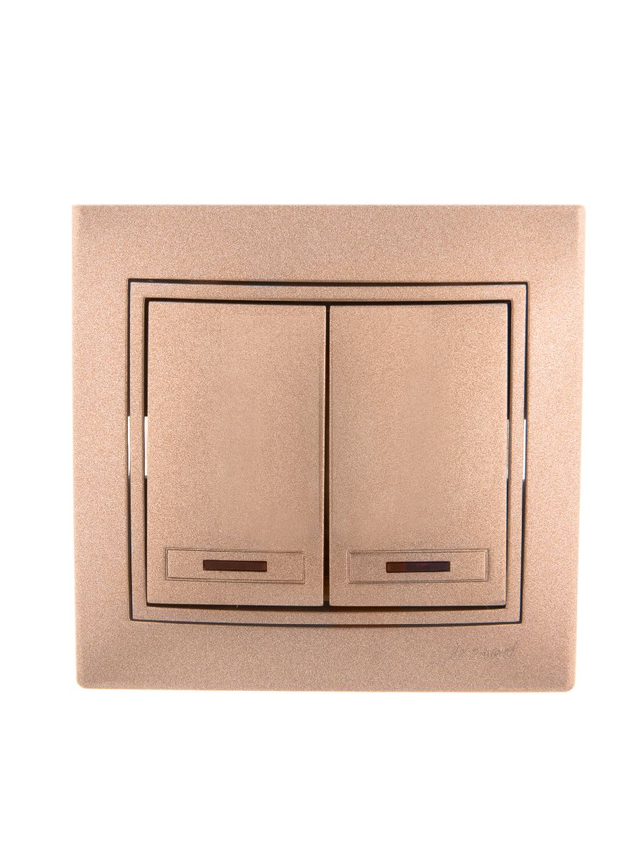 Выключатель двойной с подсветкой Lezard Mira 701-3131-112