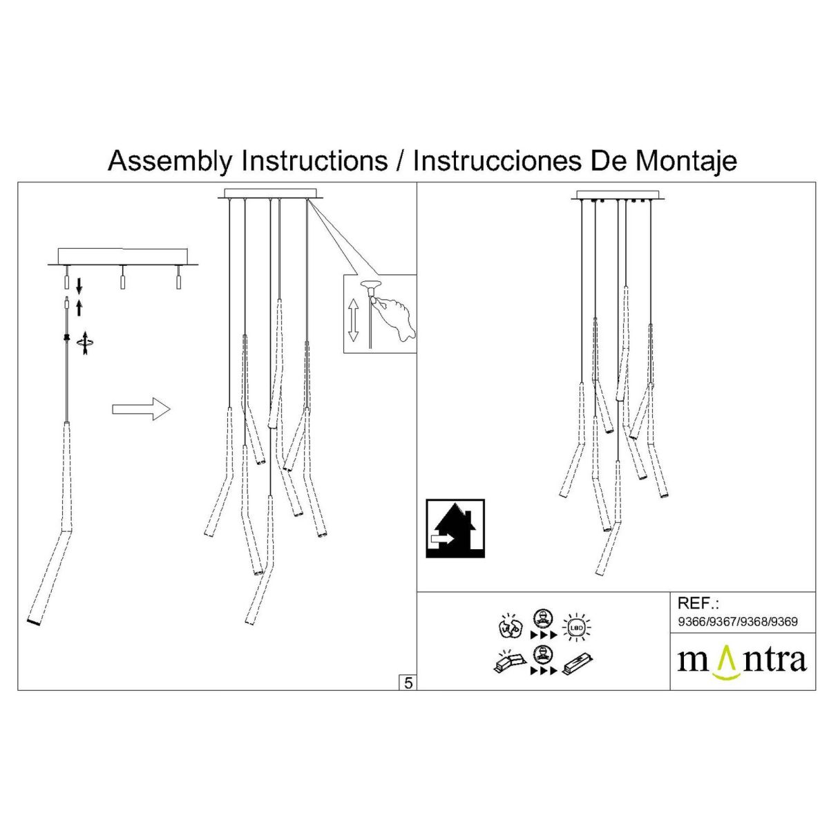 Основание потолочное 8L Mantra Modular Light Florones 9366