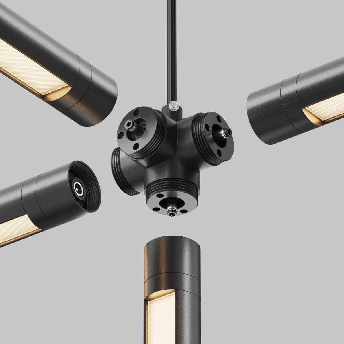 Х-образный вертикальный коннектор с вводом питания Maytoni Shelf CA019L4C-P-B