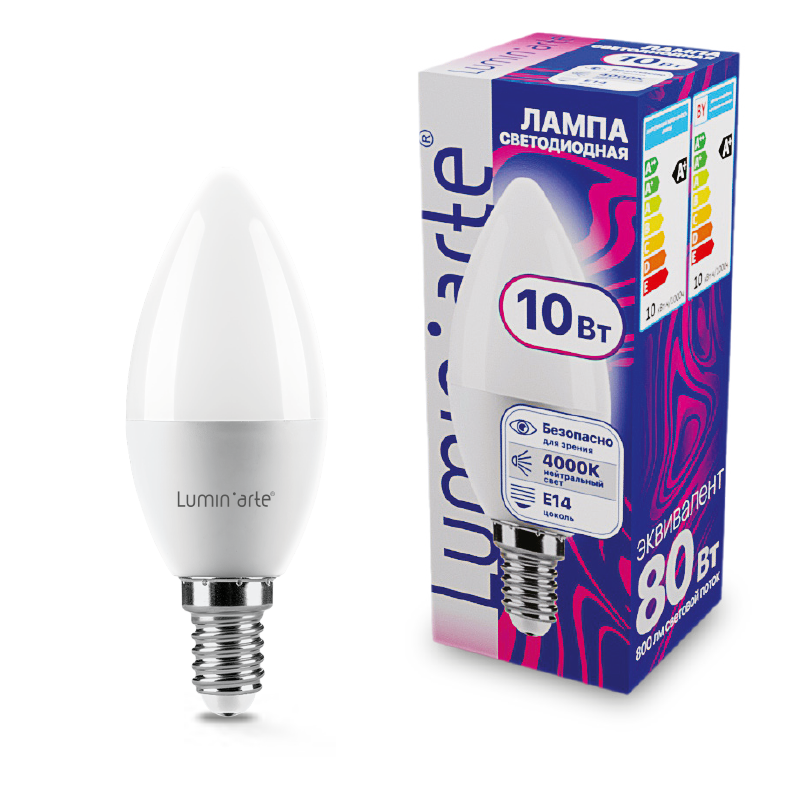 Светодиодная лампа Lumin'arte LSTD-C37-10W4KE14