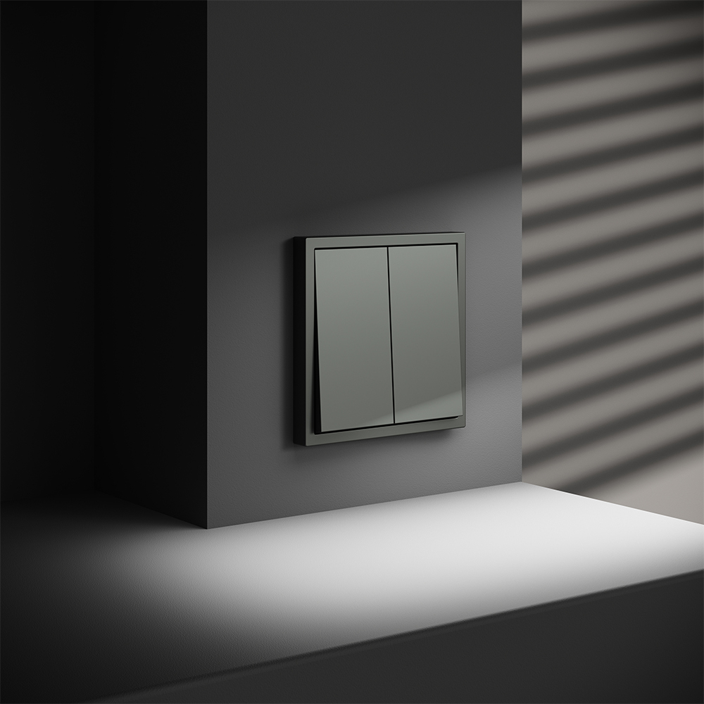 Проходной переключатель двухклавишный Voltum S70 VLS020306 (титан)