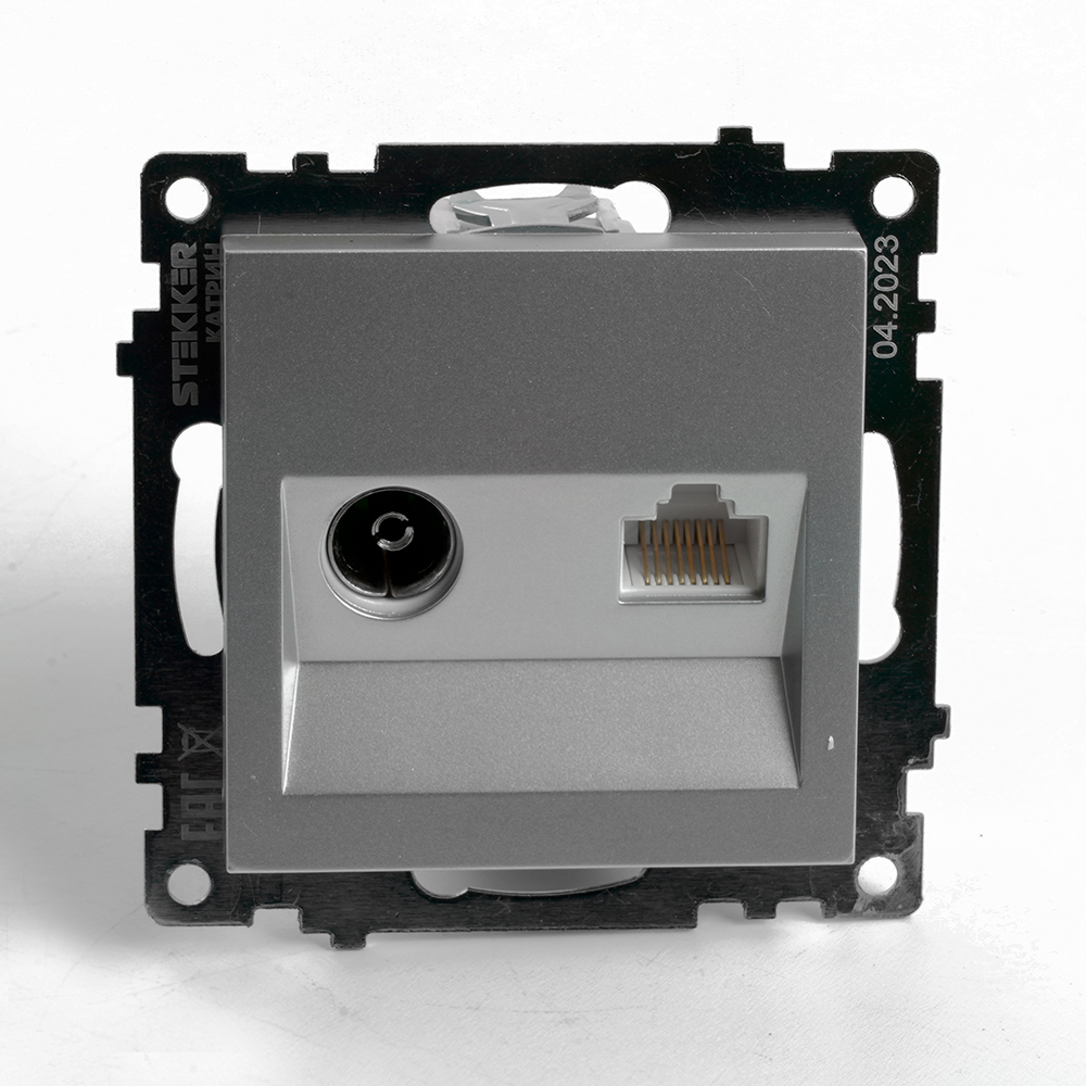 Розетка телевизионная 1-местная Stekker GLS00-7106-03 Катрин 49183