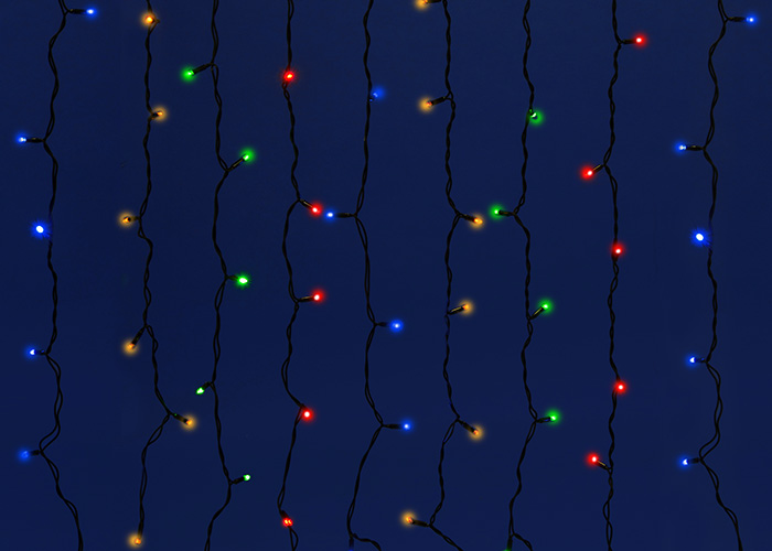 Уличная светодиодная гирлянда Uniel занавес (UL-00003937) разноцветный ULD-C2030-240/TBK Multi IP67