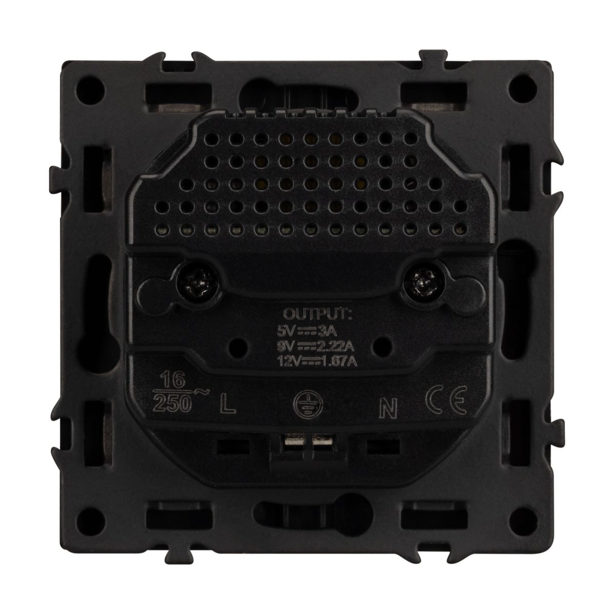 Механизм розетки с USB зарядкой Arlight SCT-NOBE-MUAC-SFPL-BK (230V, 16A) 054285