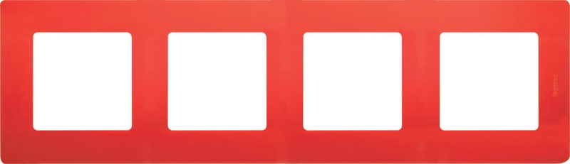 Рамка 4-постовая Legrand Etika красная 672534