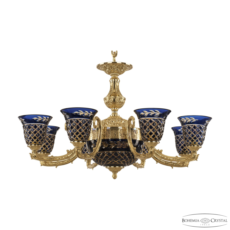 Подвесная люстра Bohemia Ivele Crystal Florence 71212P/8/210 G P2 U Amber-Blue/H-1J
