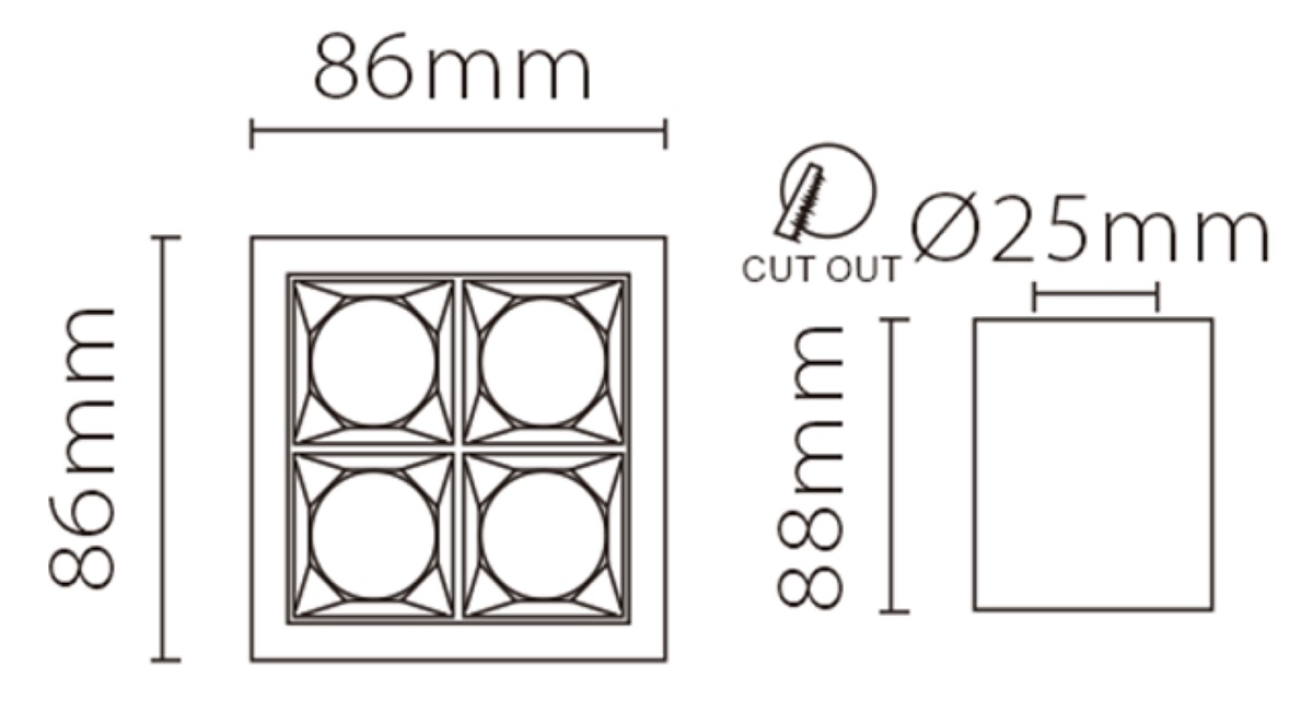 Накладной светильник Fiberli XC002-4T 12120202