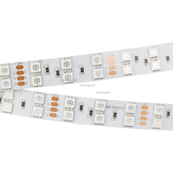 Светодиодная лента Arlight RT 2-5000 24V RGB 2x2 (5060, 600 LED, LUX) 011205