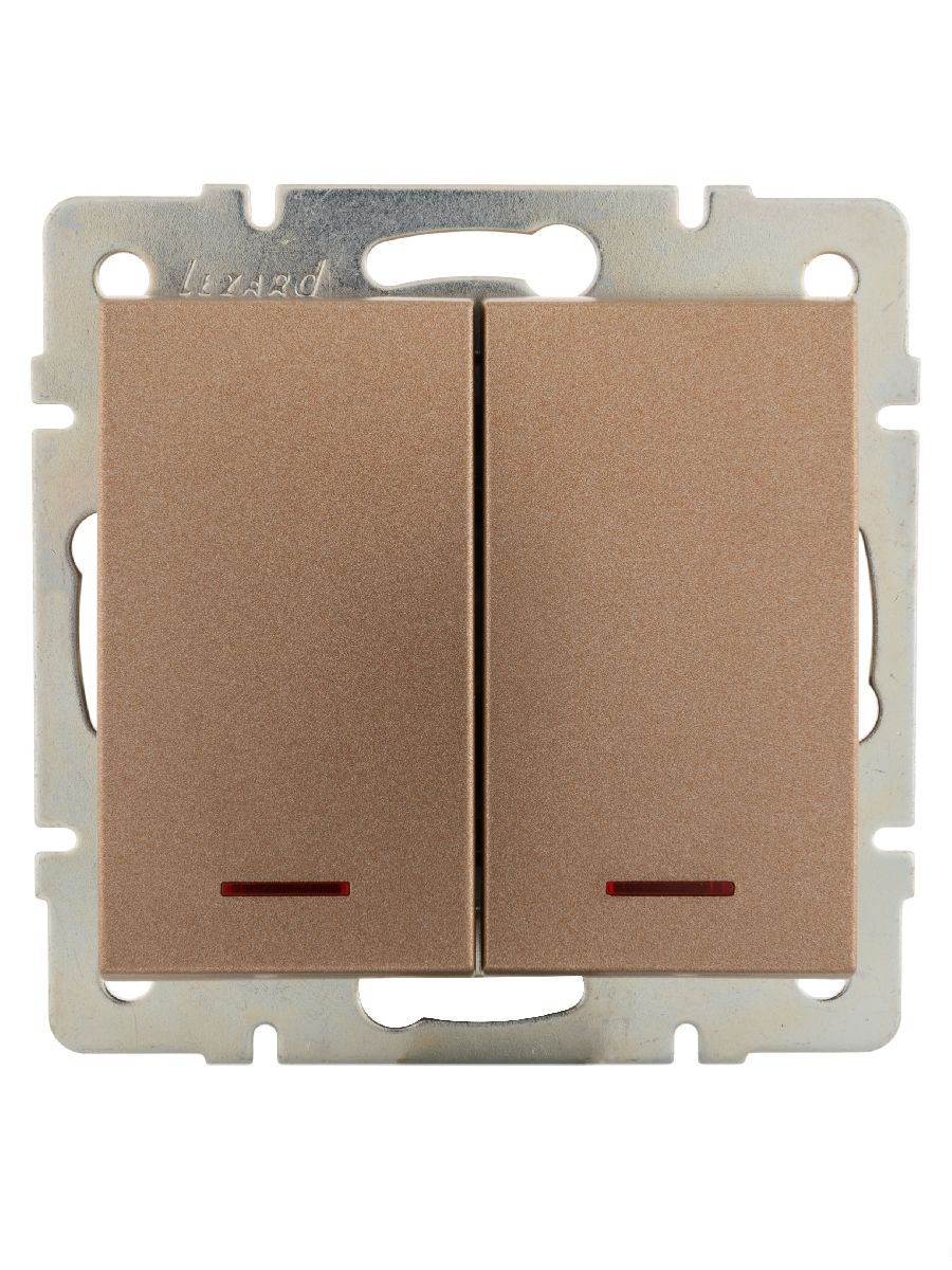 Выключатель двойной с подсветкой Lezard Rain 703-3188-112