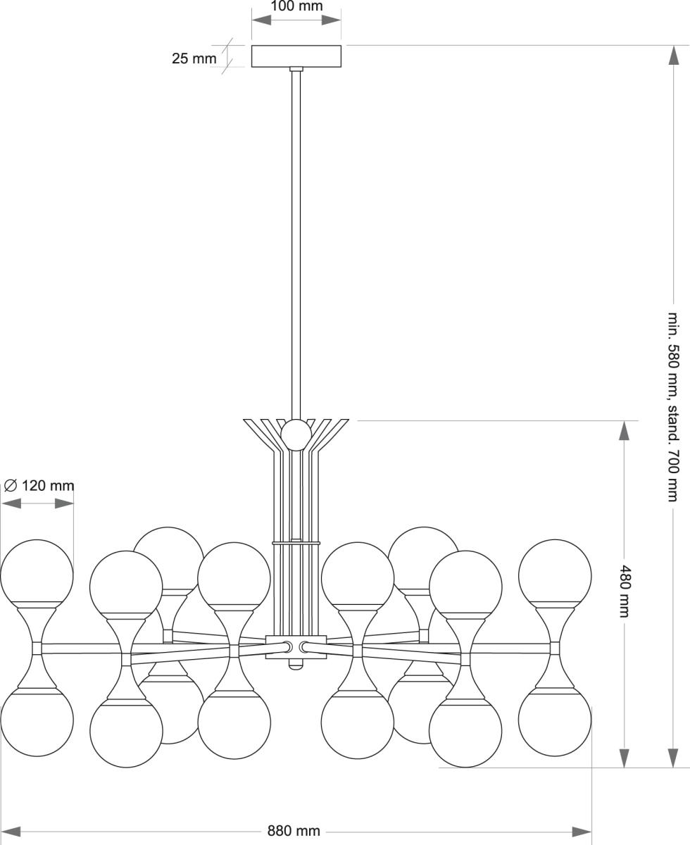 Люстра на штанге Kutek Bari BAR-ZW-8 (ZM)