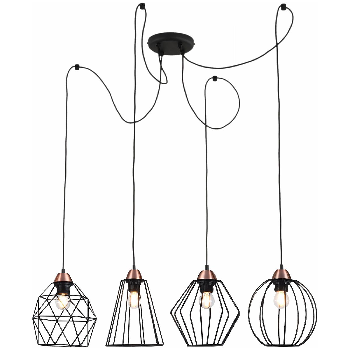 Подвесная люстра Illumico IL2001-4PC-05 BK ROSE GD