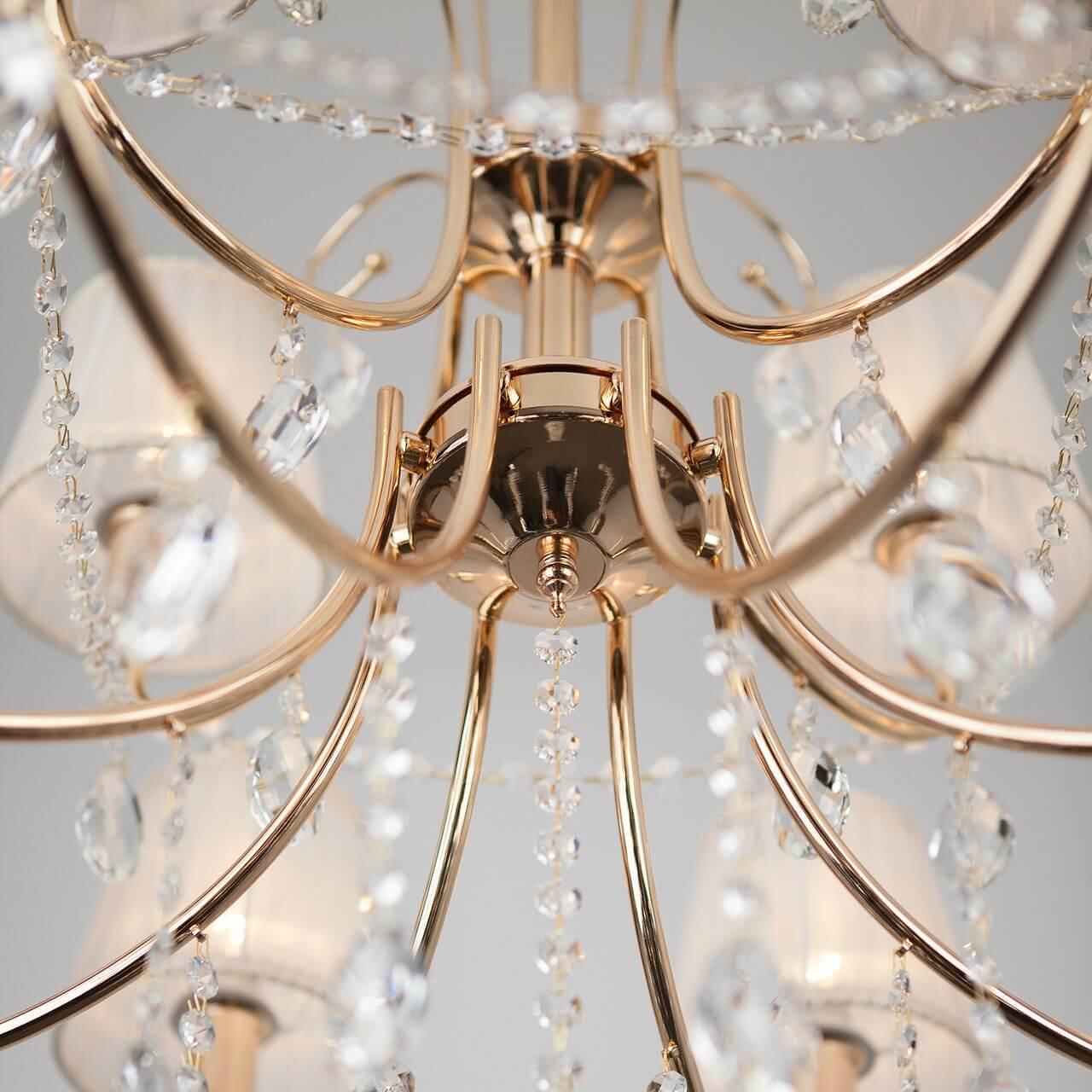 Подвесная люстра Eurosvet Emiliana 10087/12 золото/прозрачный хрусталь Strotskis