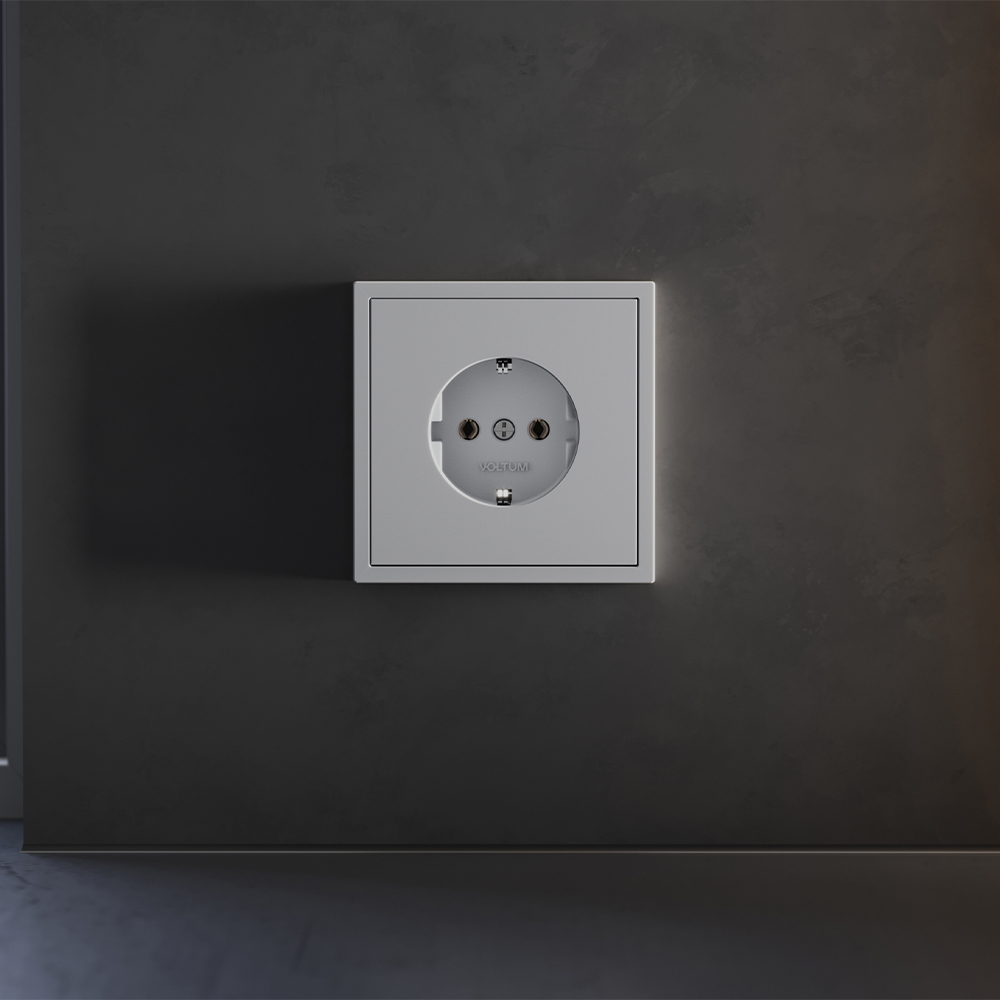 Накладка для розетки с заземлением Voltum S70 (серый) VLS000616