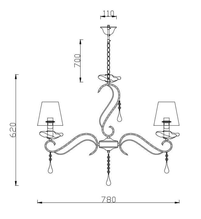 Подвесная люстра Rivoli Congelato 3020-205 Б0038042