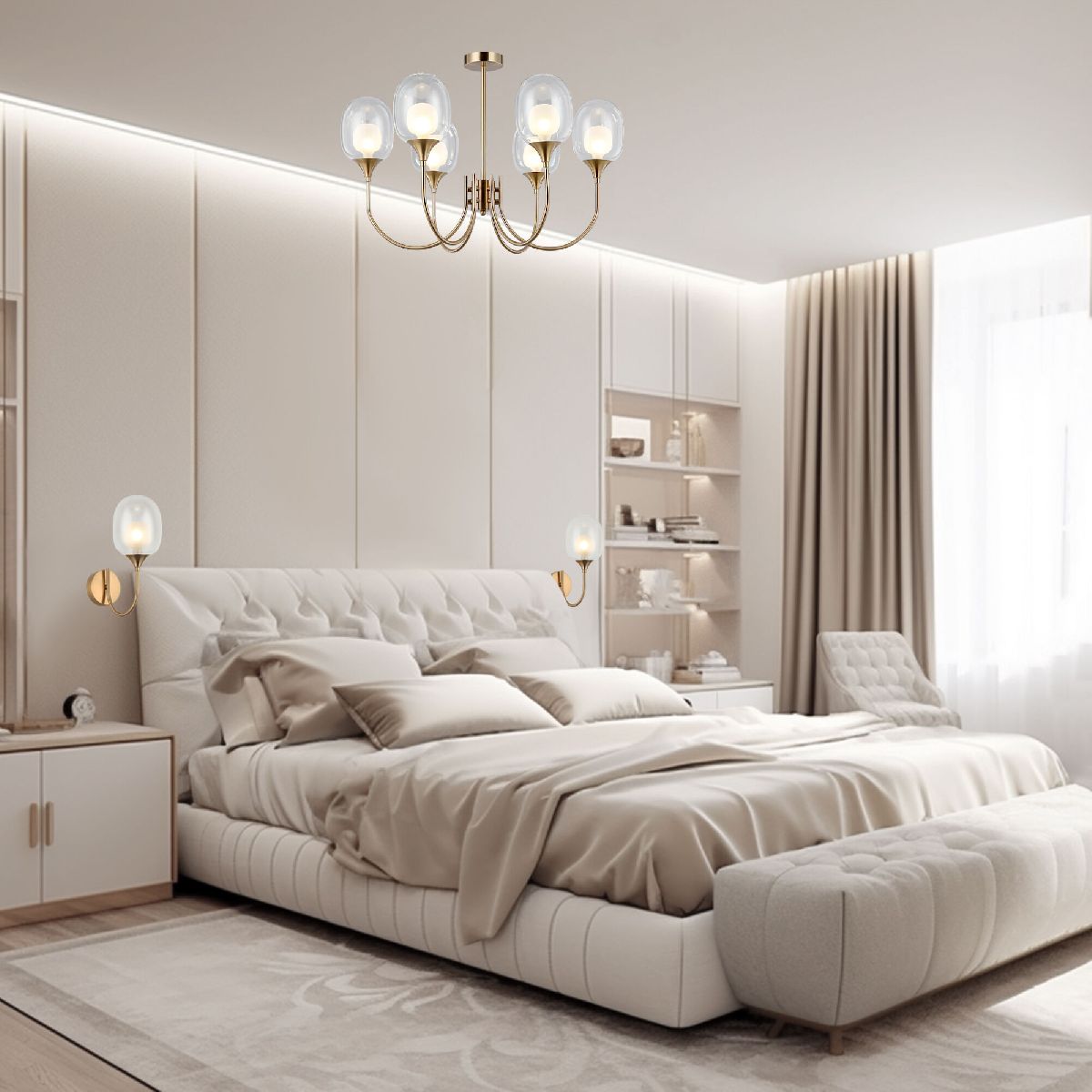 Люстра на штанге Eurosvet Spritz 70217/6 латунь Smart a064749