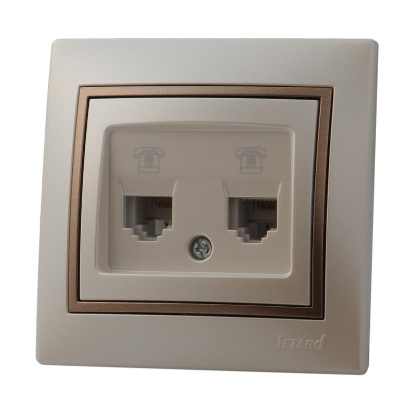 Розетка телефонная двойная евро Lezard Mira 701-3031-138