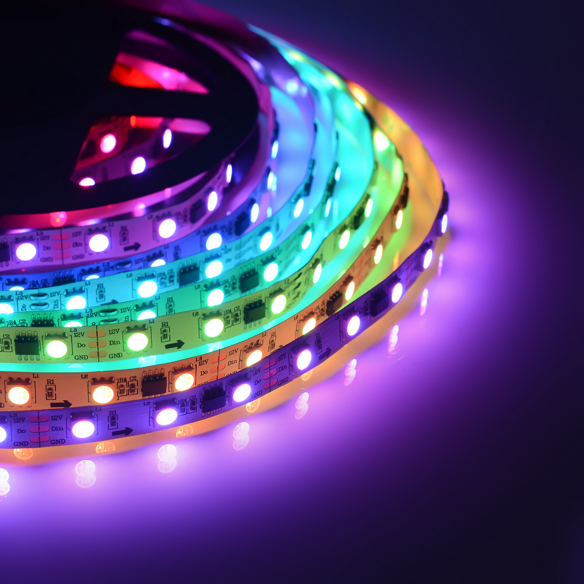 Комплект цифровой светодиодной ленты Apeyron 12В 5050 14,4Вт/м RGB 5м IP20 82ЦЛ