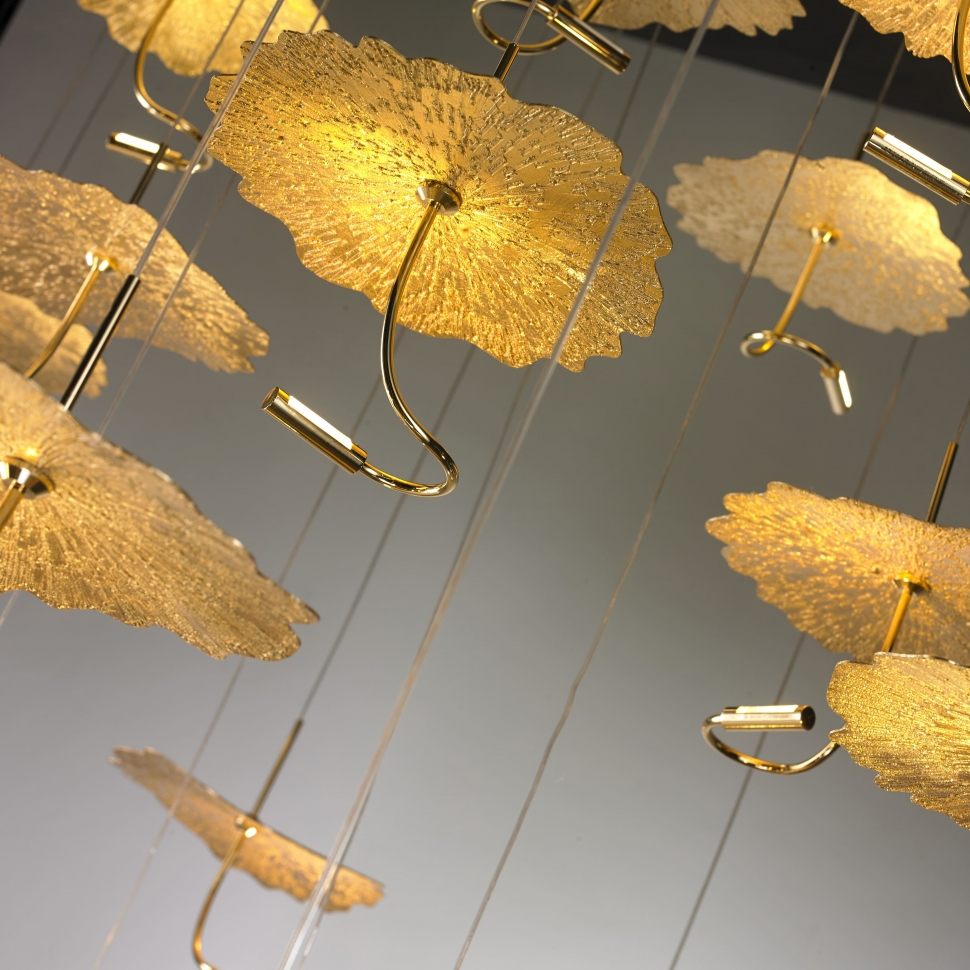 Каскадная люстра флористика iLedex Lotus 8827P-19 BR