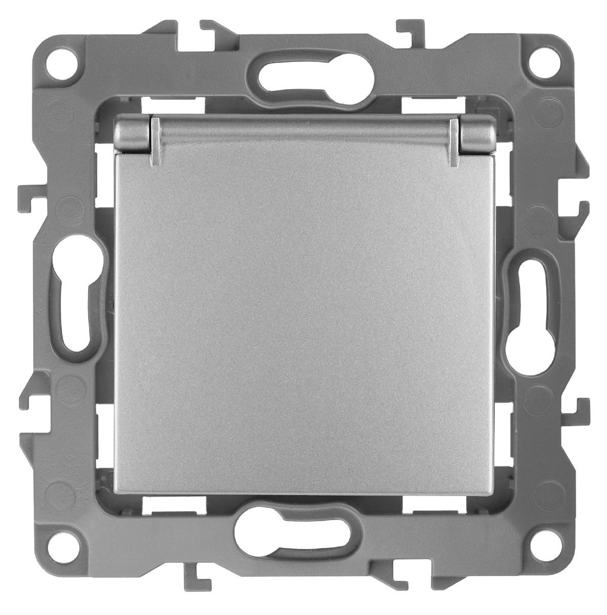 Розетка 2P+E Schuko со шторками с крышкой Эра 12-2103-03 Б0014695