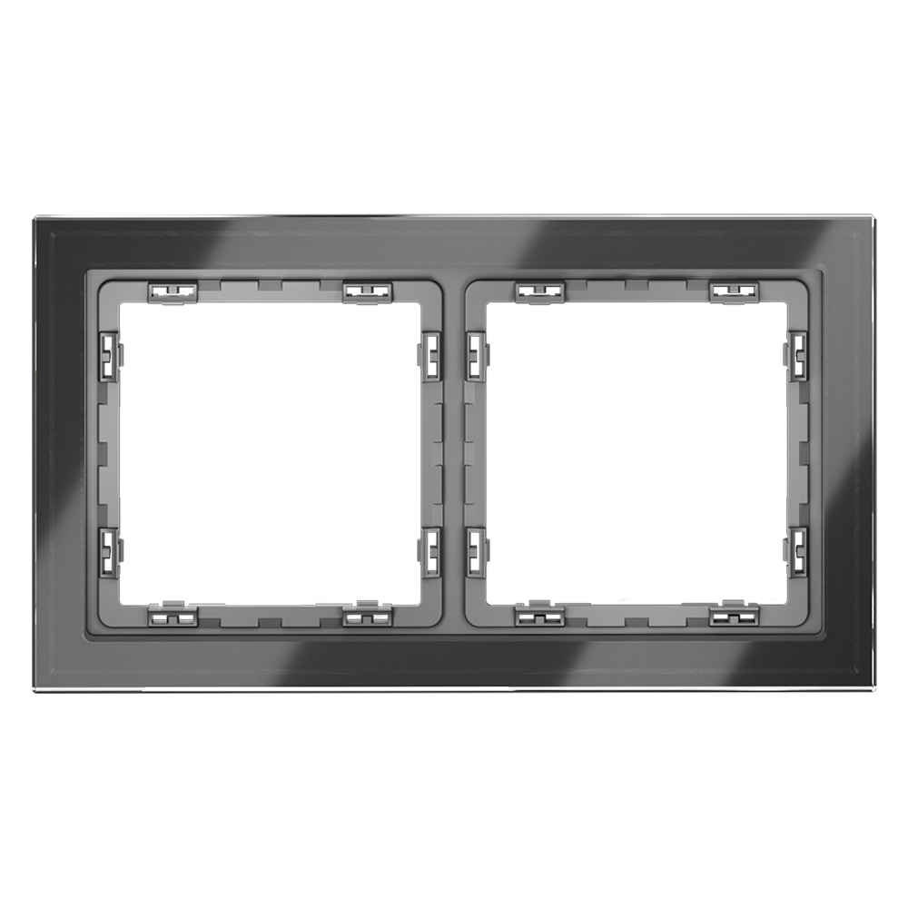Рамка на 2 поста Voltum S70 VLS110207 (графит, стекло)