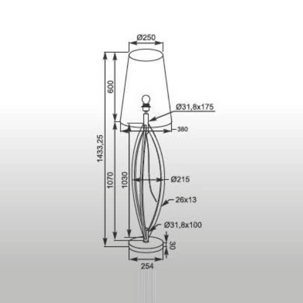 Торшер Zumaline LORITA TS-110314F-WH