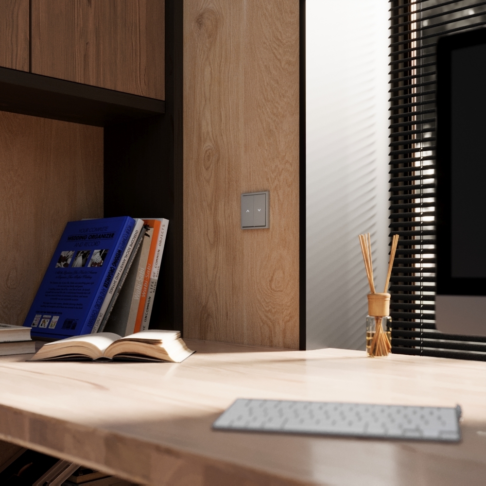 Выключатель встраиваемый Voltum S70 для жалюзи 10А, (сталь) VLS020705