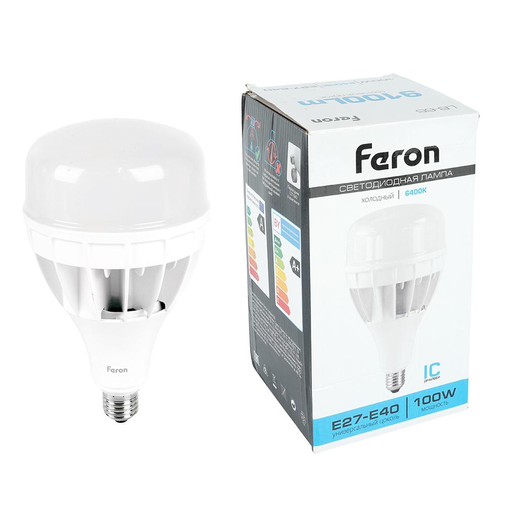 Лампа светодиодная Feron LB-65 E27-E40 100W 4000K 38219