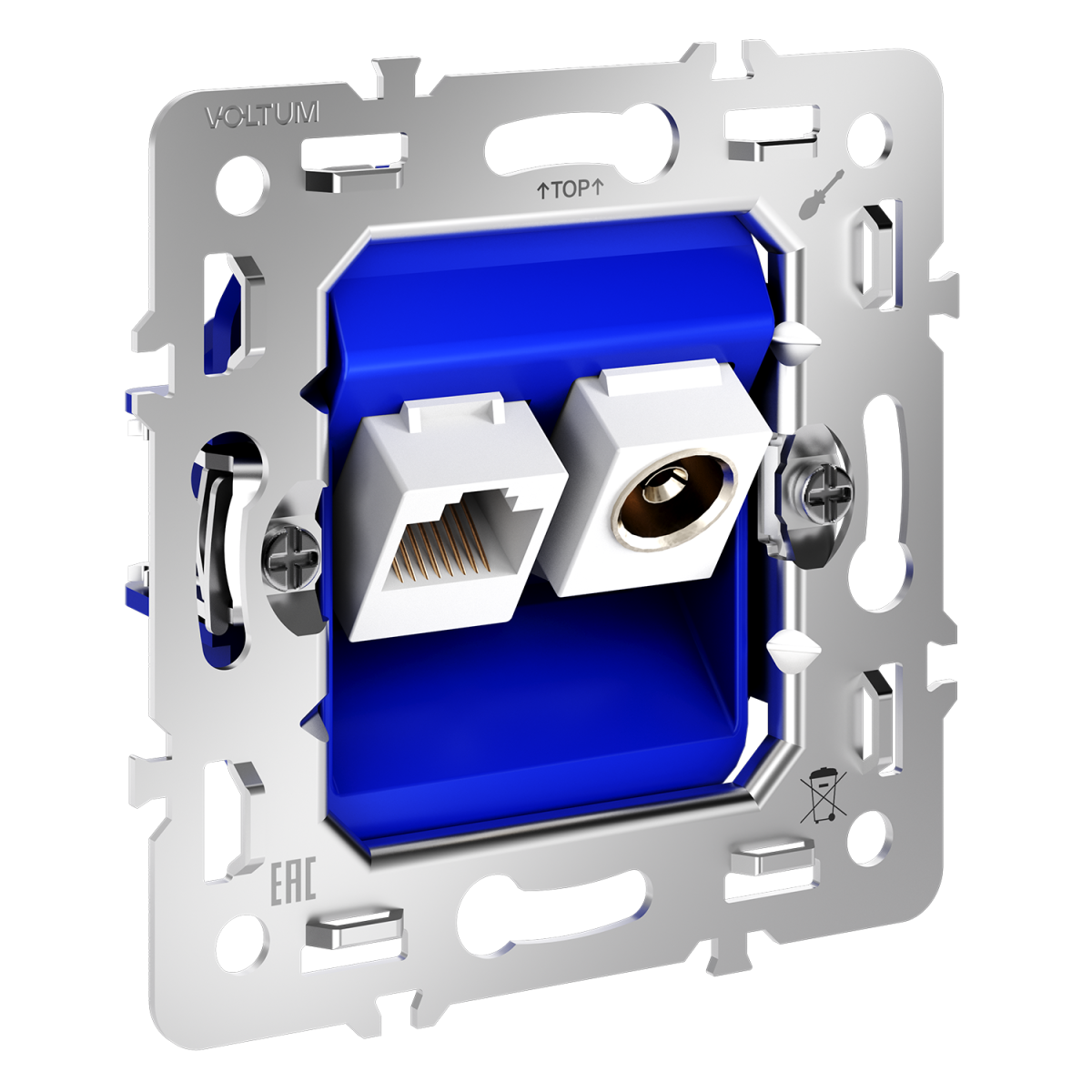 Механизм розетки TV+RJ45 кат. 6 Voltum S70 VLS0607M