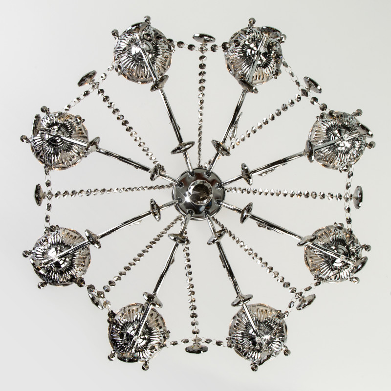 Подвесная люстра Eurosvet 10103/8 хром/дымчатый хрусталь Strotskis